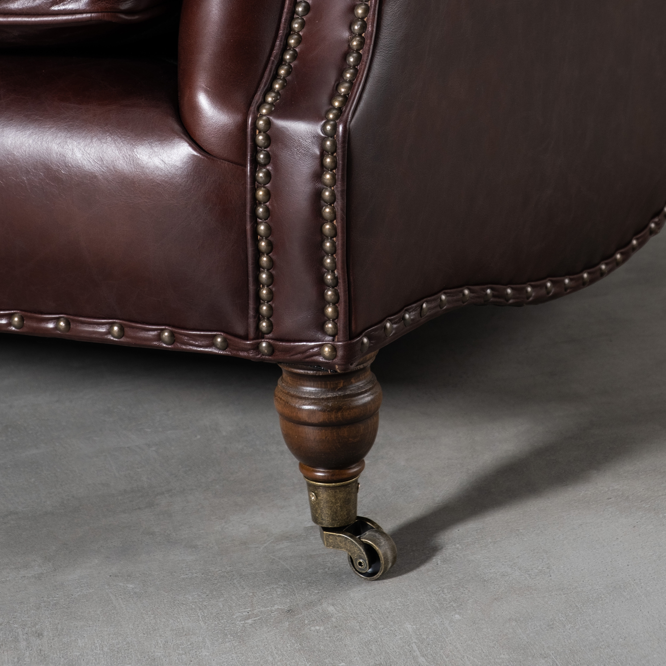 BALMORAL ÜÇLÜ DERİ KOLTUK KIZIL KAHVE