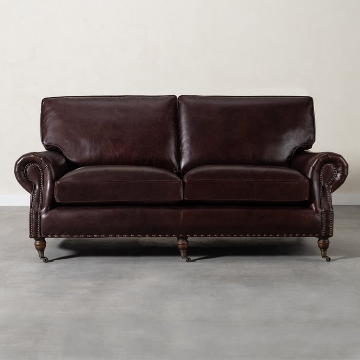 BALMORAL ÜÇLÜ DERİ KOLTUK KIZIL KAHVE