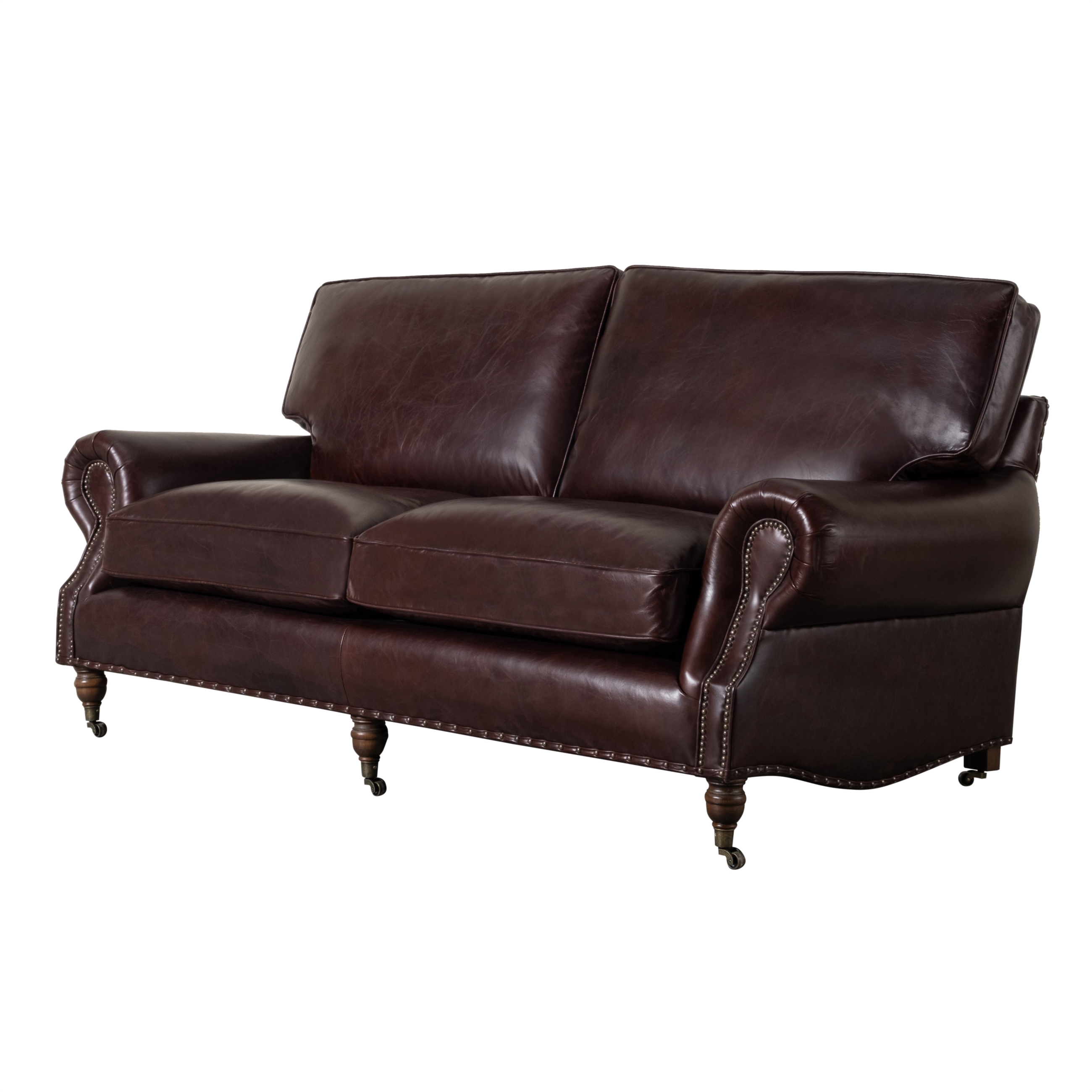 BALMORAL ÜÇLÜ DERİ KOLTUK KIZIL KAHVE