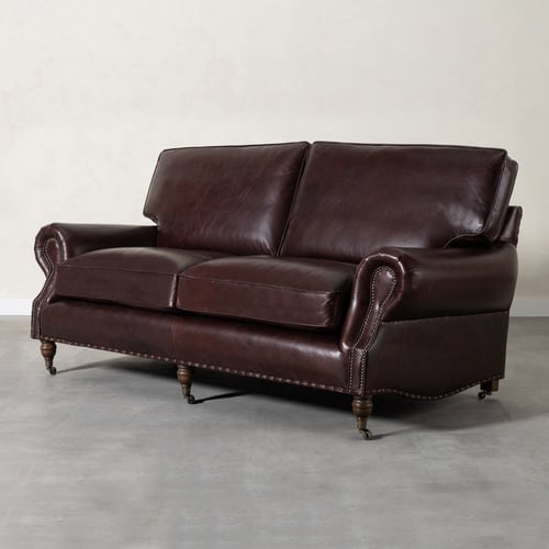 BALMORAL ÜÇLÜ DERİ KOLTUK KIZIL KAHVE