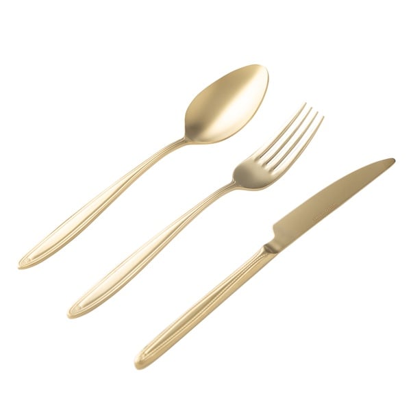 Mudo Home  Essen 18 Parça Yemek Çatal Kaşık Bıçak Seti Mat Gold