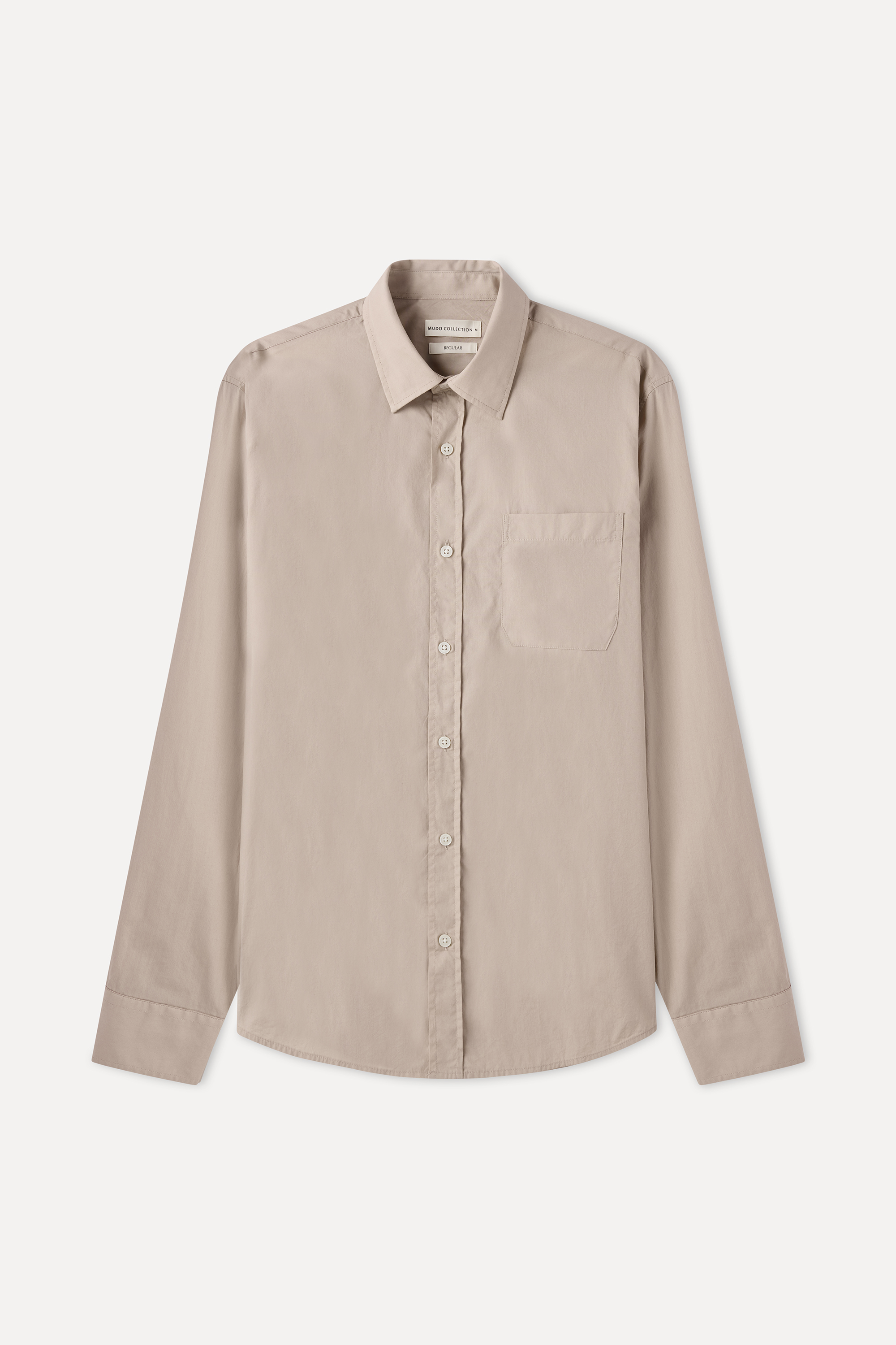 REGULAR FIT TEK CEPLİ UZUN KOLLU GÖMLEK