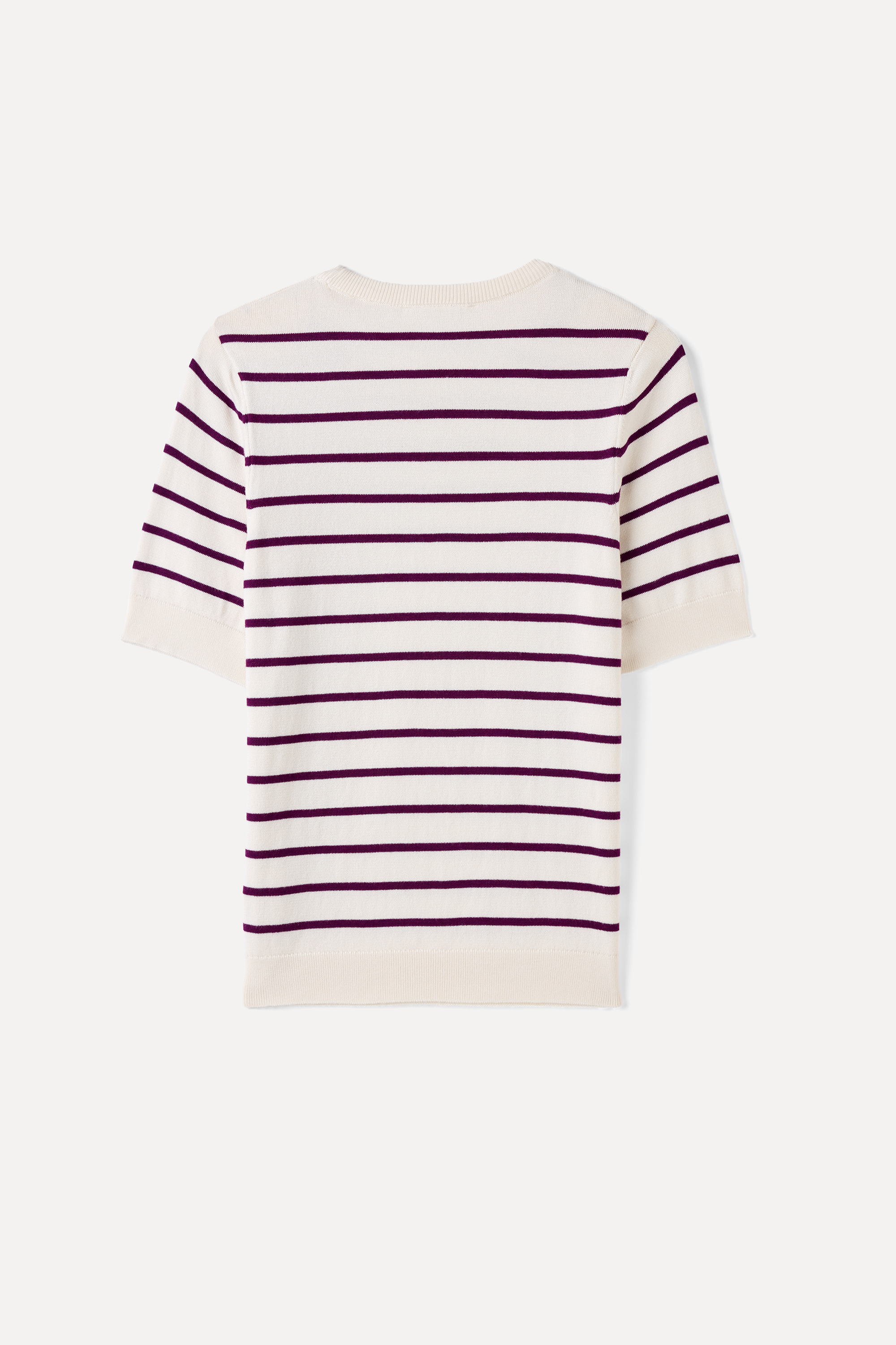 FITTED ÇİZGİLİ KISA KOLLU TRİKO KAZAK