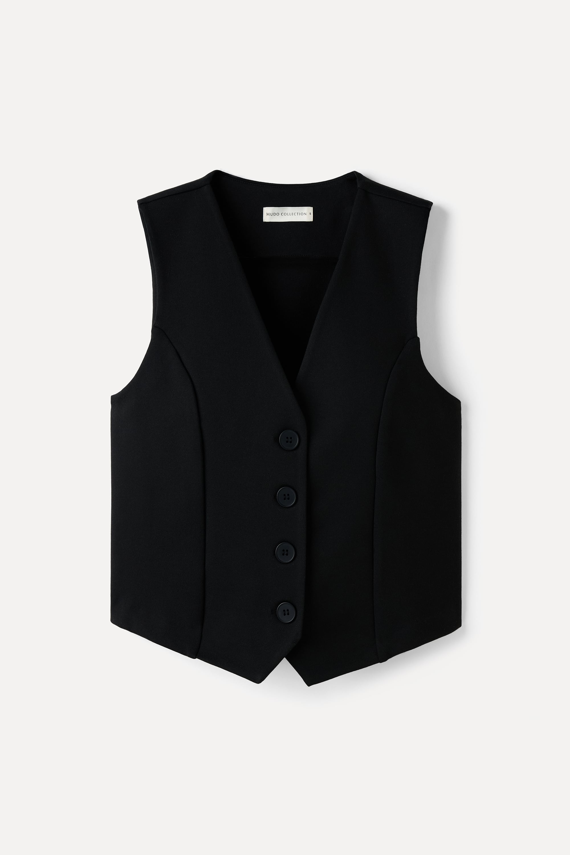 FITTED V YAKA DÜĞMELİ YELEK