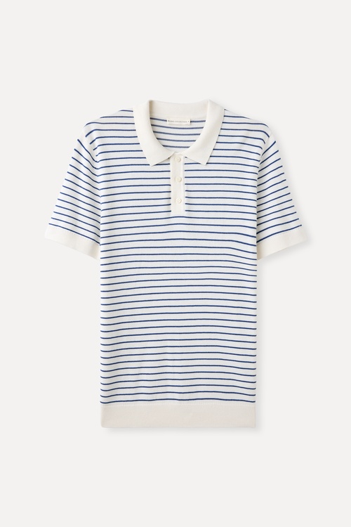 ÇİZGİLİ POLO YAKA KISA KOLLU TRİKO KAZAK
