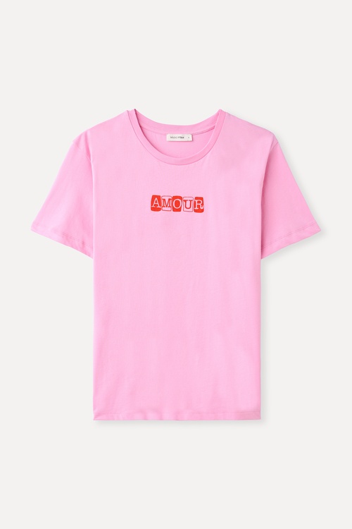 BASKILI BİSİKLET YAKA T-SHIRT