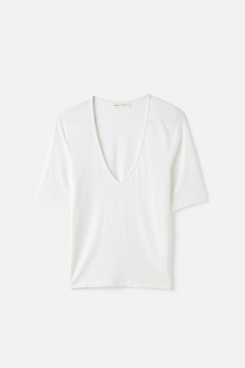 FITTED V YAKA T-SHIRT