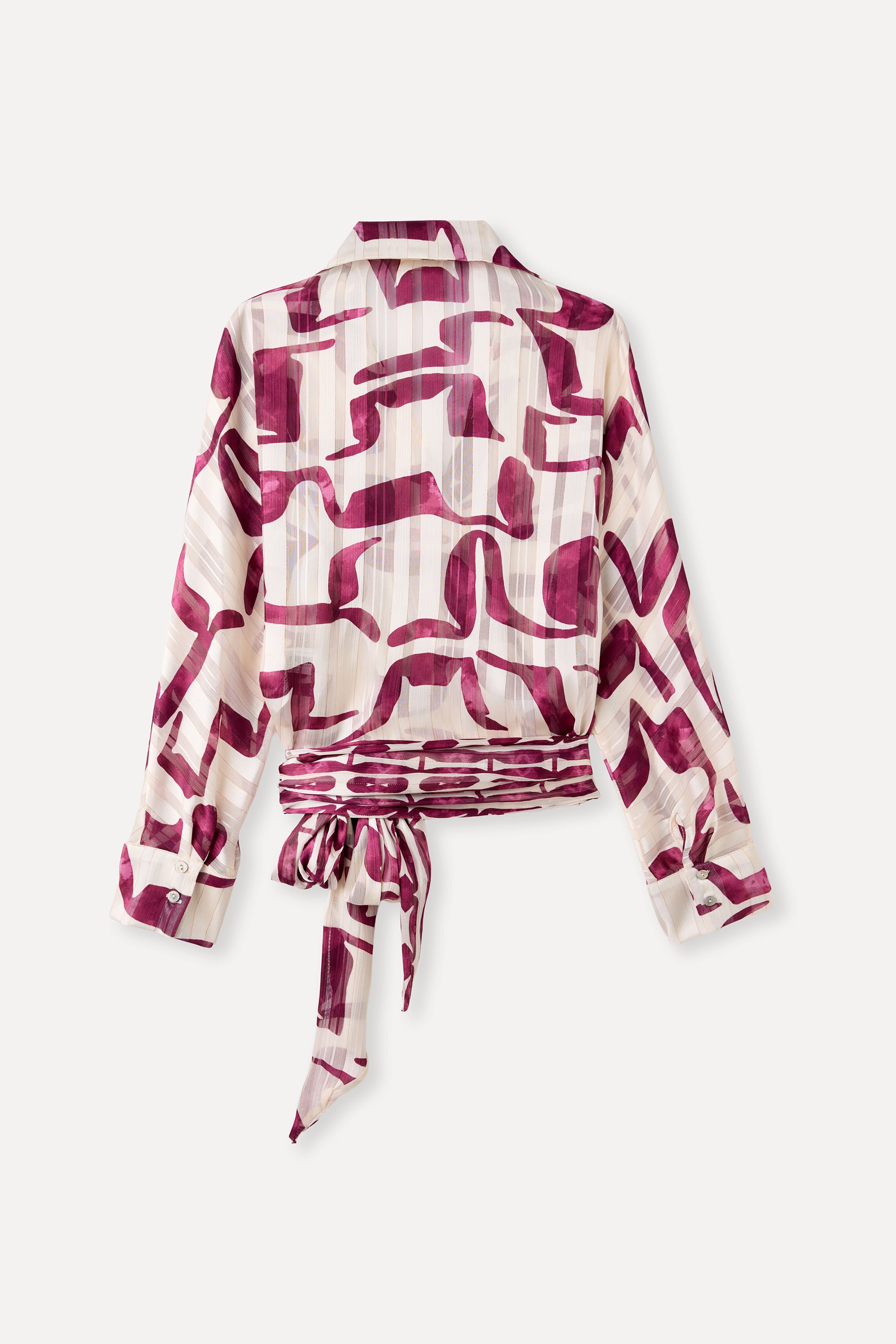 DESENLİ LOOSE FIT BAĞLAMALI BLUZ