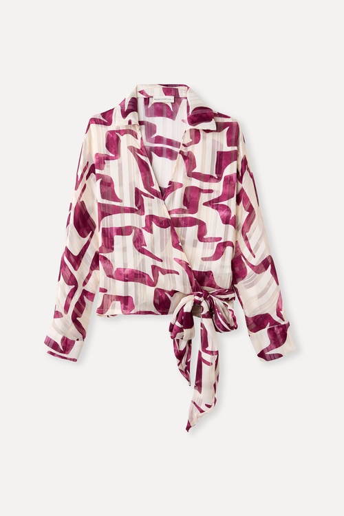  DESENLİ LOOSE FIT BAĞLAMALI BLUZ