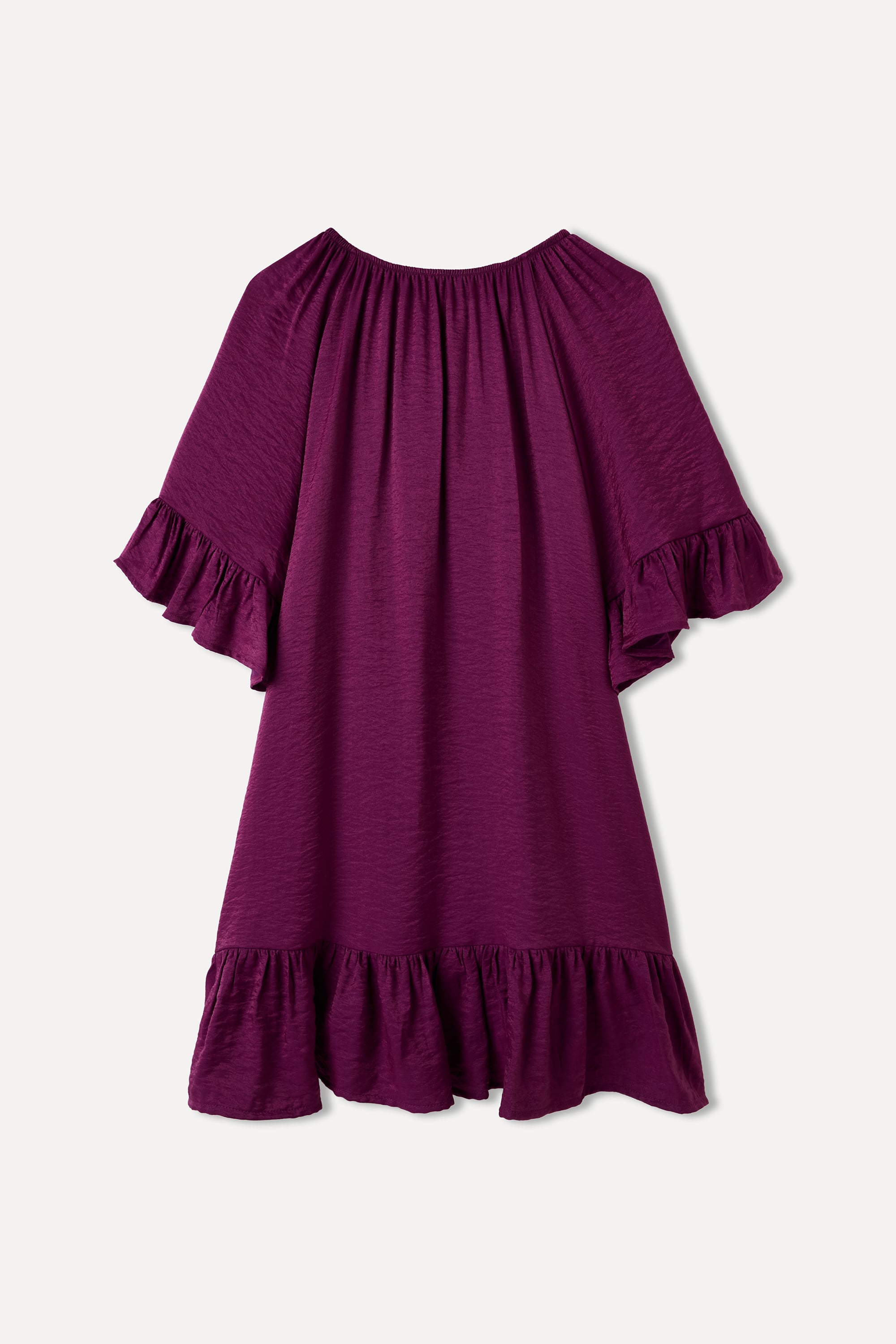 V YAKA KLOŞ MİNİ ELBİSE