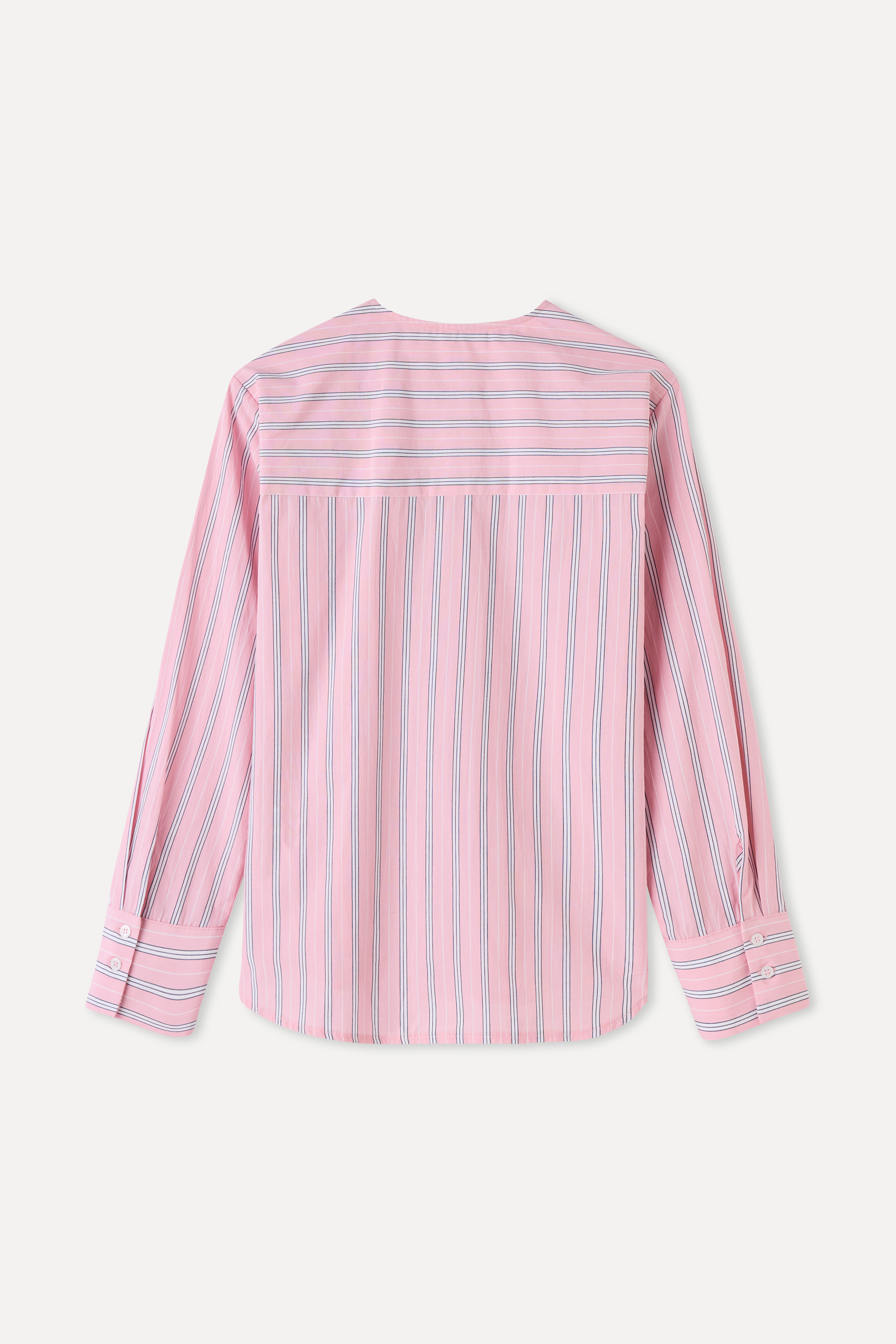 ÇİZGİLİ FİYONK DETAYLI UZUN KOLLU GÖMLEK