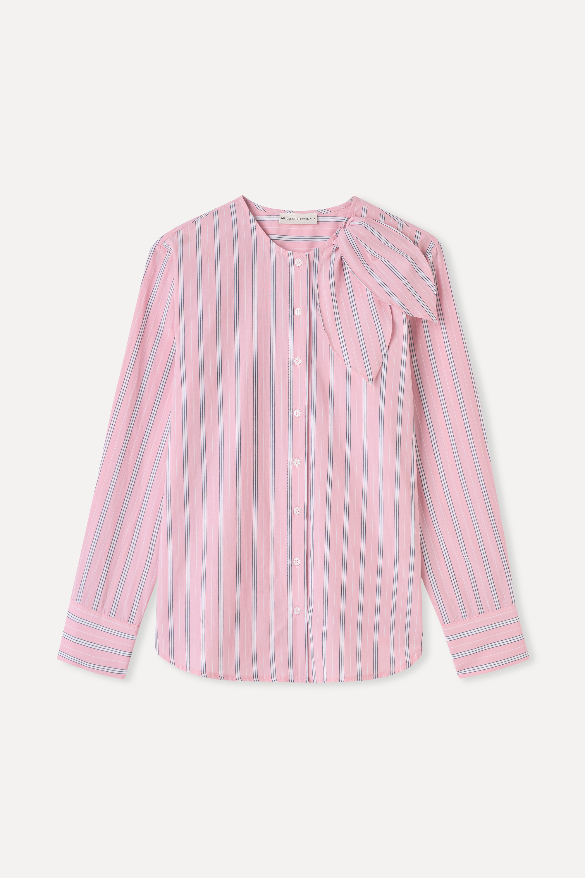 ÇİZGİLİ FİYONK DETAYLI UZUN KOLLU GÖMLEK