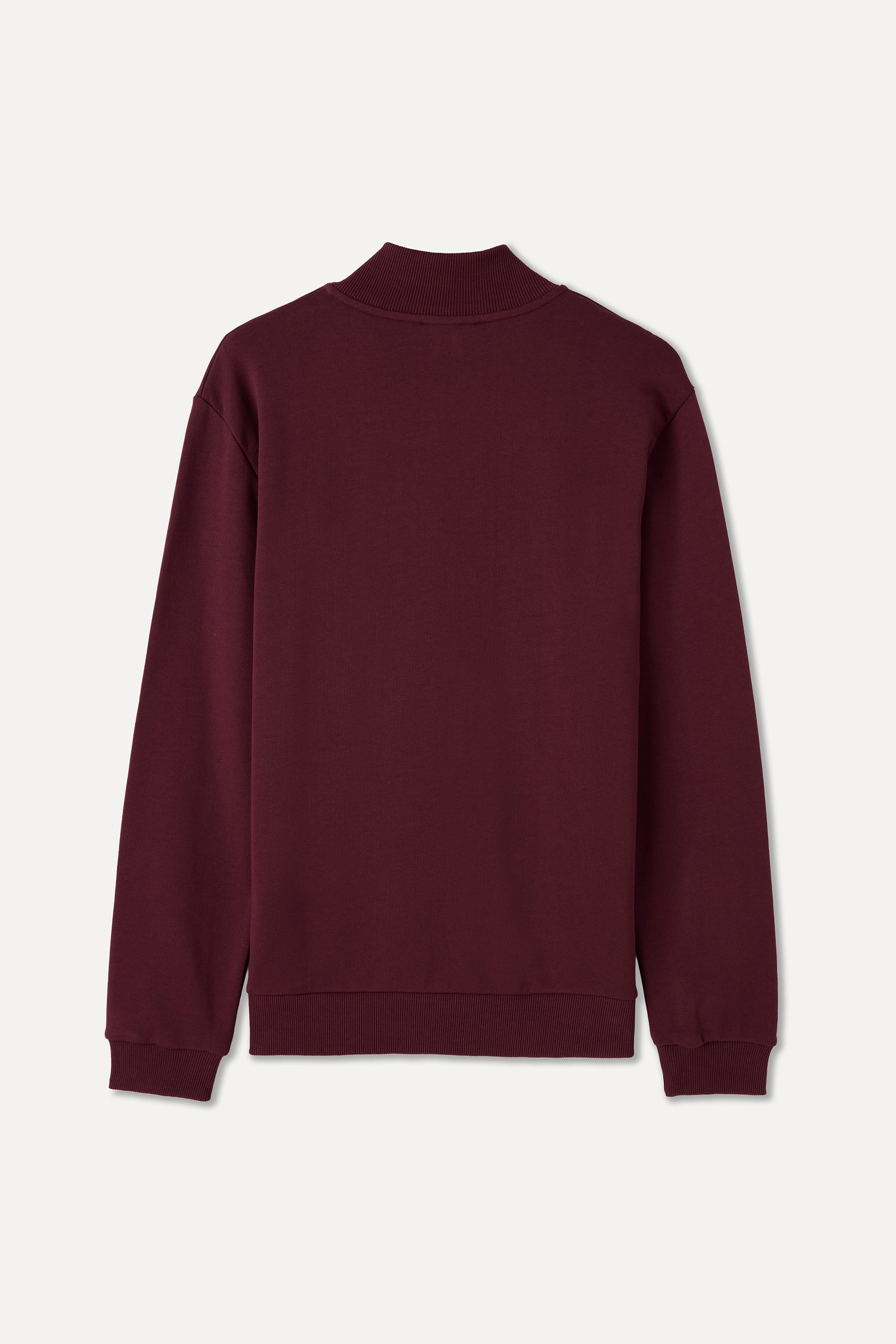 FERMUARLI DİK YAKA SWEATSHIRT