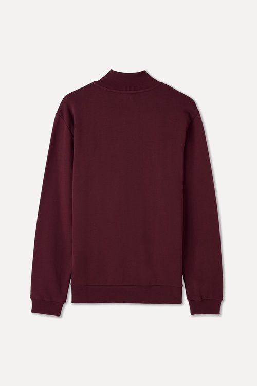  FERMUARLI DİK YAKA SWEATSHIRT