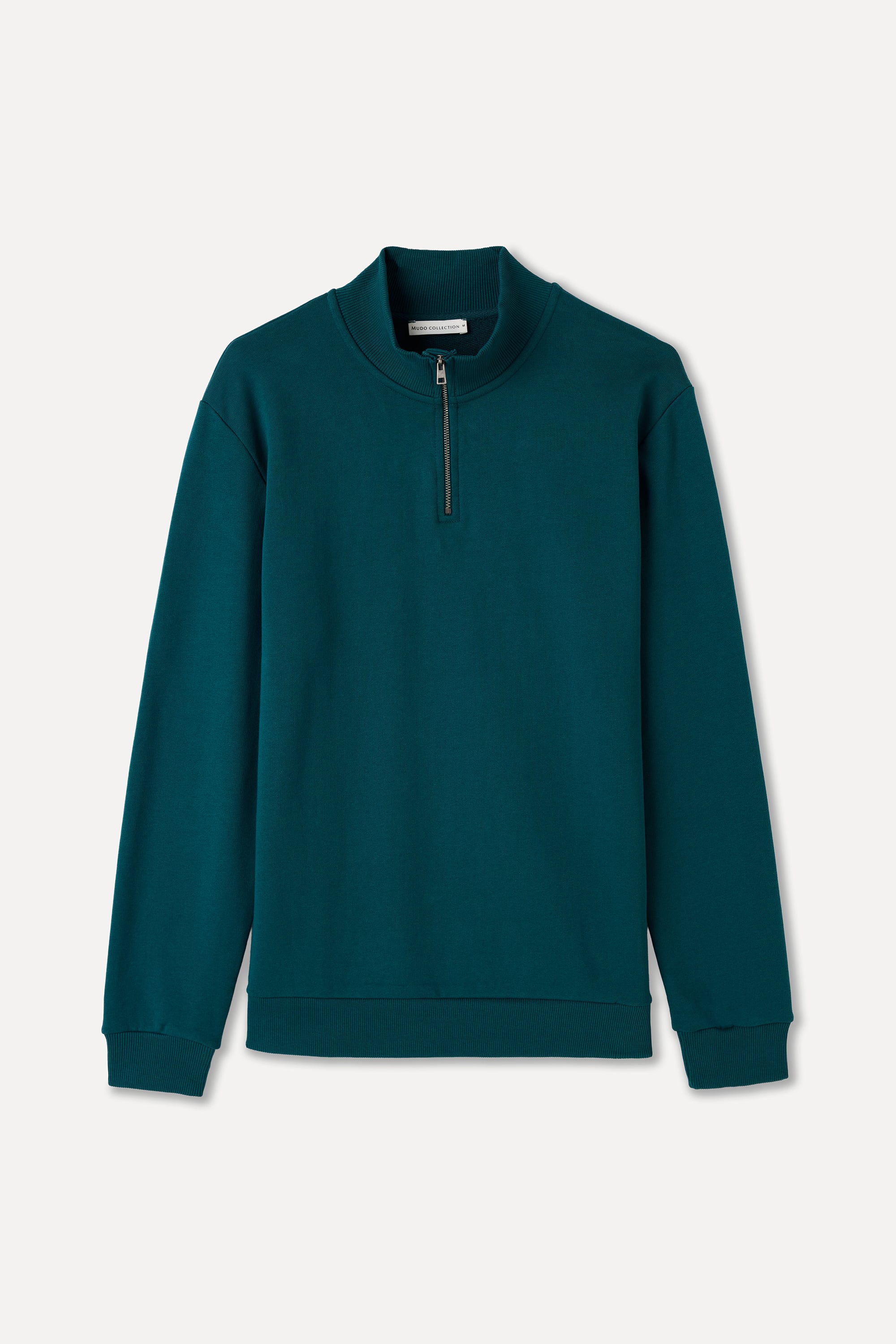 FERMUARLI DİK YAKA SWEATSHIRT