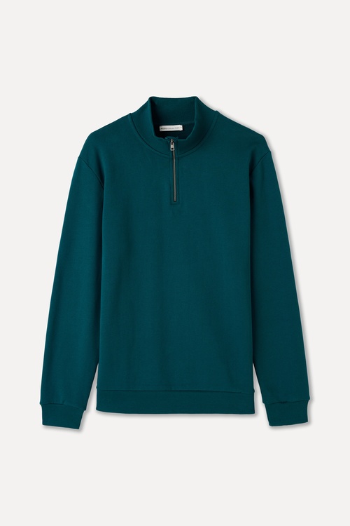  FERMUARLI DİK YAKA SWEATSHIRT