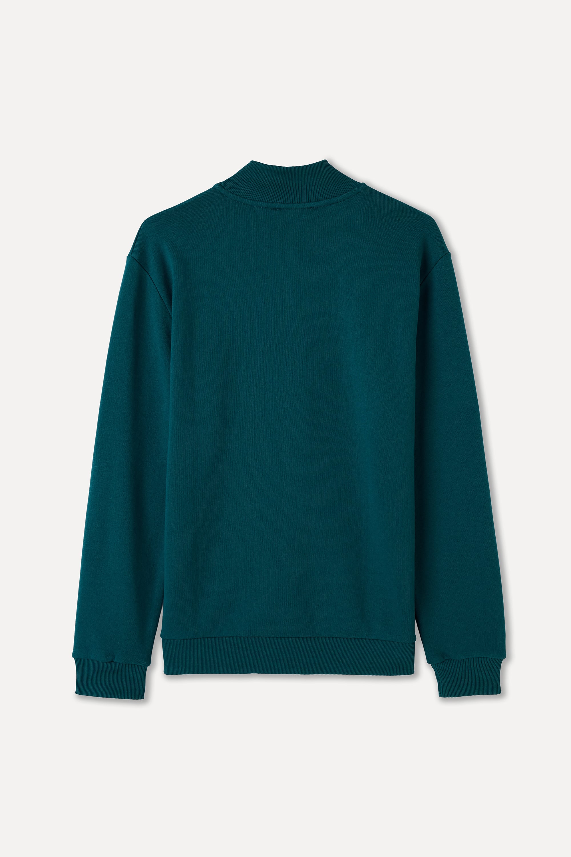 FERMUARLI DİK YAKA SWEATSHIRT