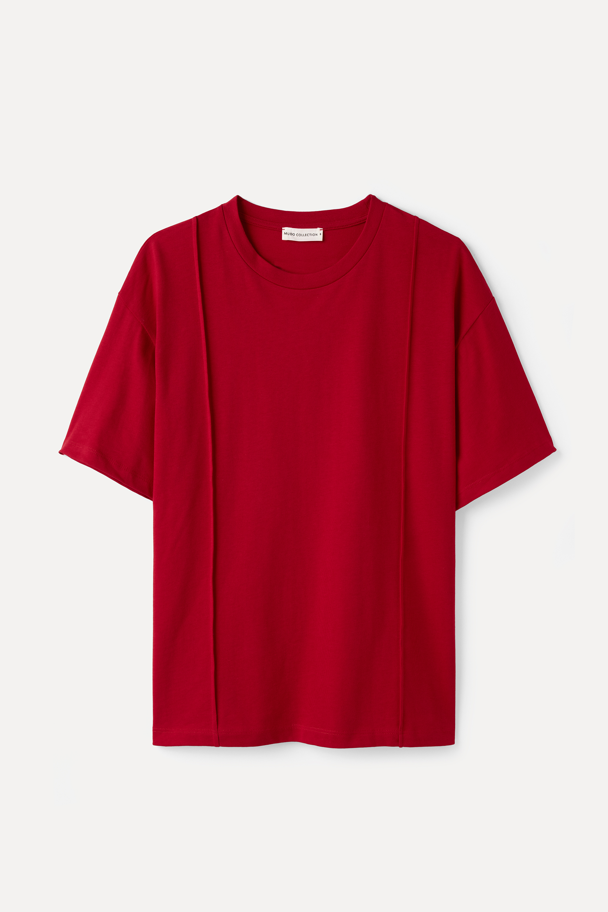 NERVÜR DİKİŞLİ OVERSIZE BİSİKLET YAKA T-SHIRT