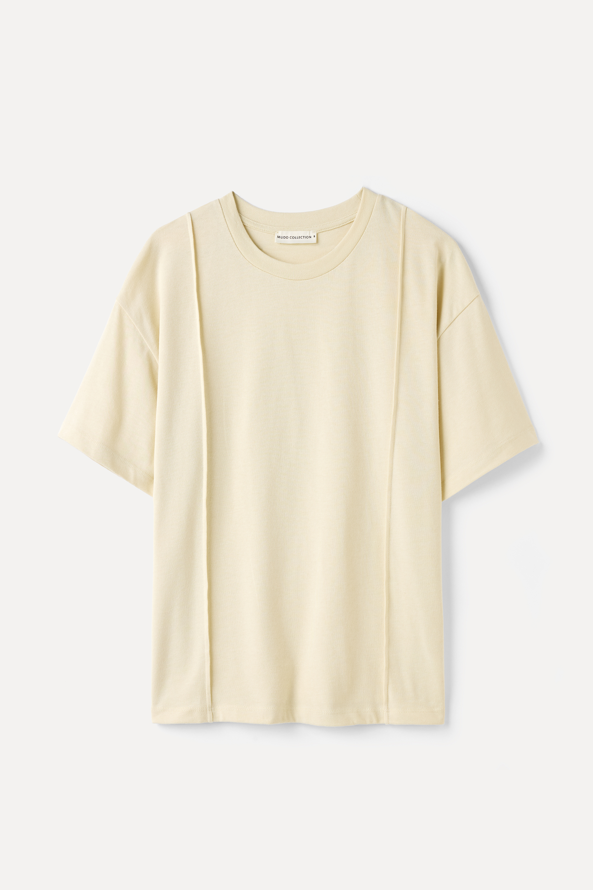 NERVÜR DİKİŞLİ OVERSIZE BİSİKLET YAKA T-SHIRT