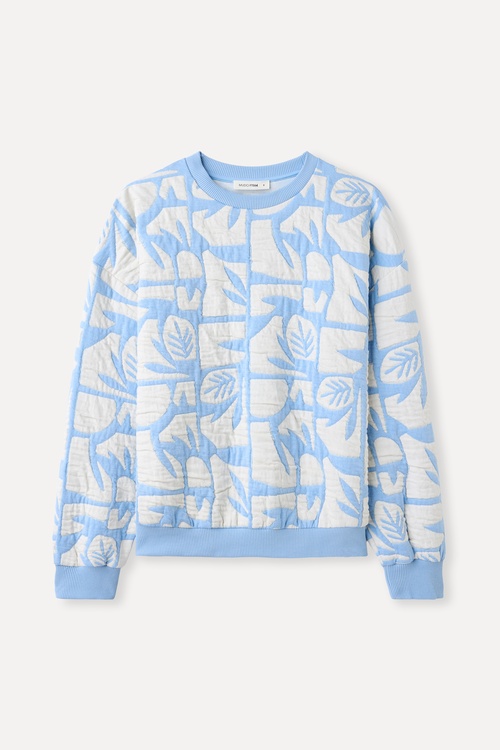  DESENLİ OVERSIZE BİSİKLET YAKA SWEATSHIRT