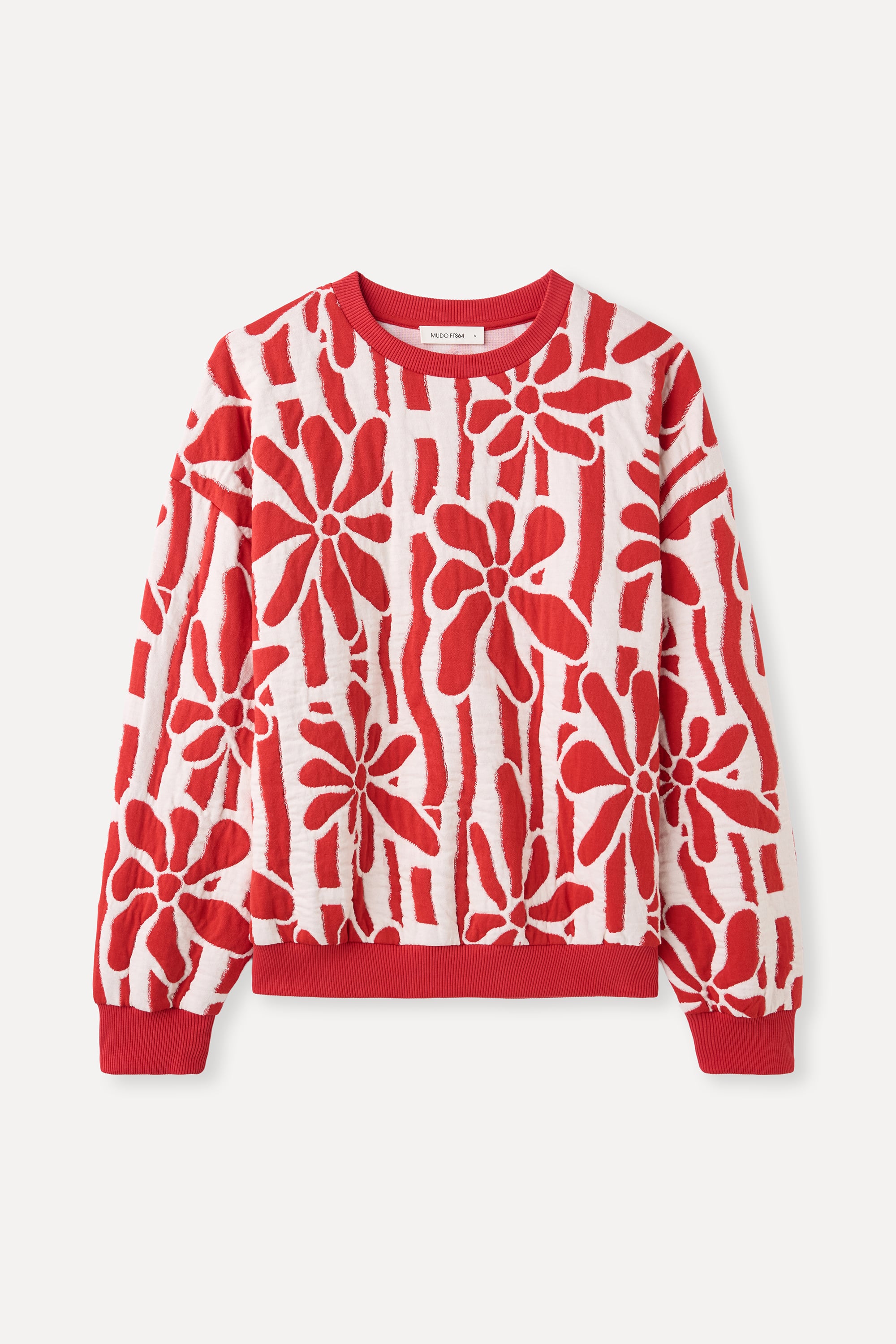 DESENLİ OVERSIZE BİSİKLET YAKA SWEATSHIRT