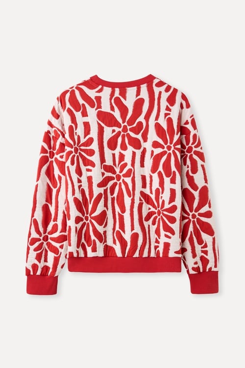  DESENLİ OVERSIZE BİSİKLET YAKA SWEATSHIRT