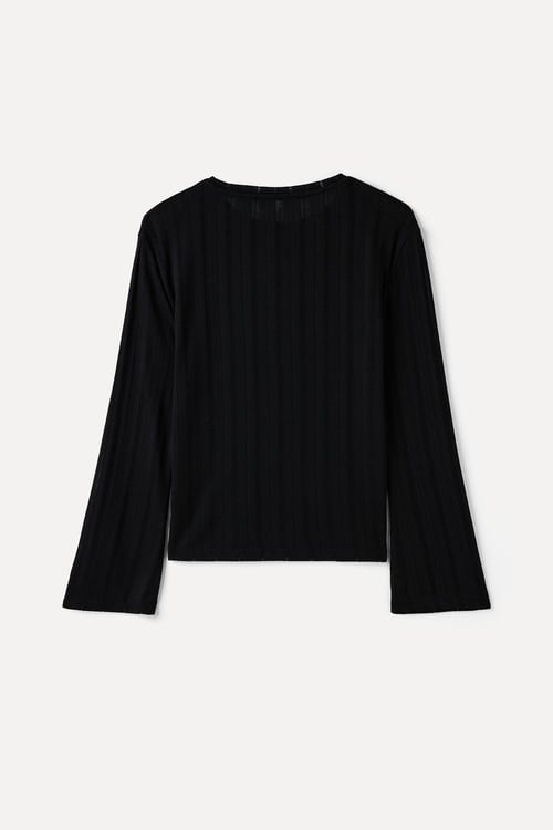  FİTİLLİ UZUN KOLLU BLUZ