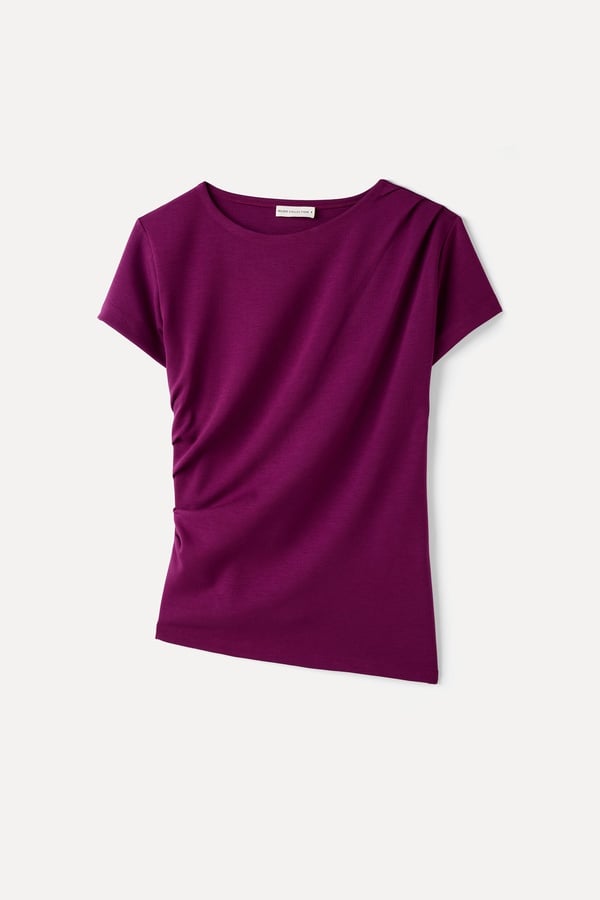 BÜZGÜLÜ FITTED ASİMETRİK BLUZ