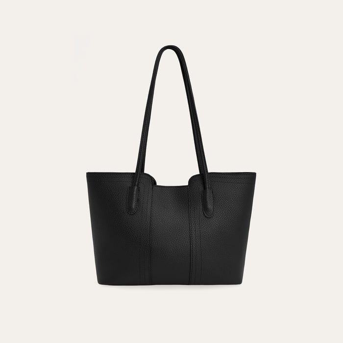 DİKİŞ DETAYLI DERİ GÖRÜNÜMLÜ EL ÇANTASI