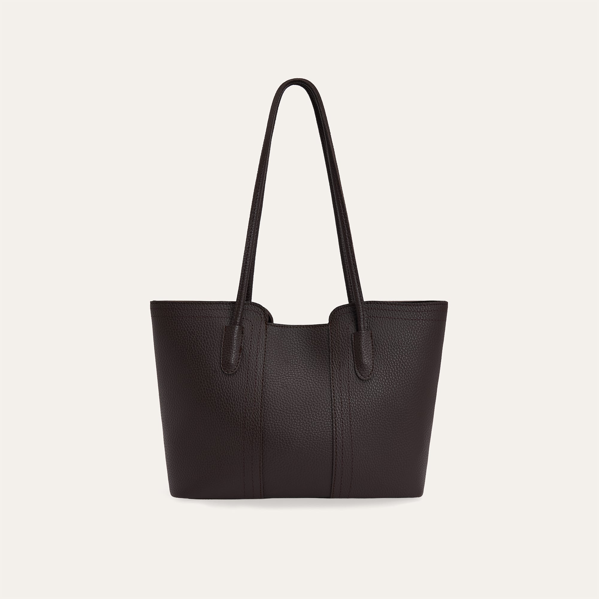 DİKİŞ DETAYLI DERİ GÖRÜNÜMLÜ EL ÇANTASI