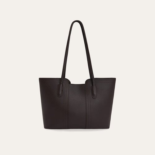 DİKİŞ DETAYLI DERİ GÖRÜNÜMLÜ EL ÇANTASI