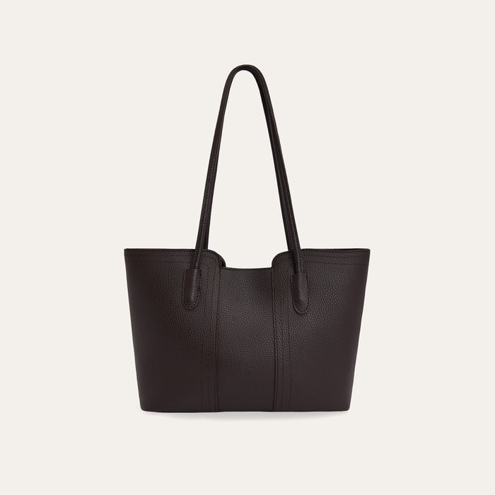 DİKİŞ DETAYLI DERİ GÖRÜNÜMLÜ EL ÇANTASI