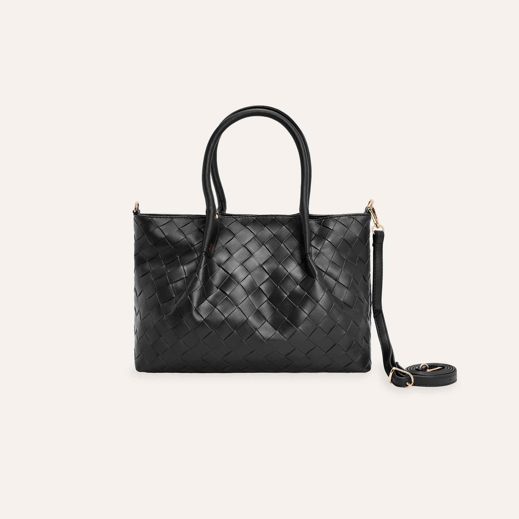 DERİ GÖRÜNÜMLÜ ÖRGÜLÜ EL ÇANTASI