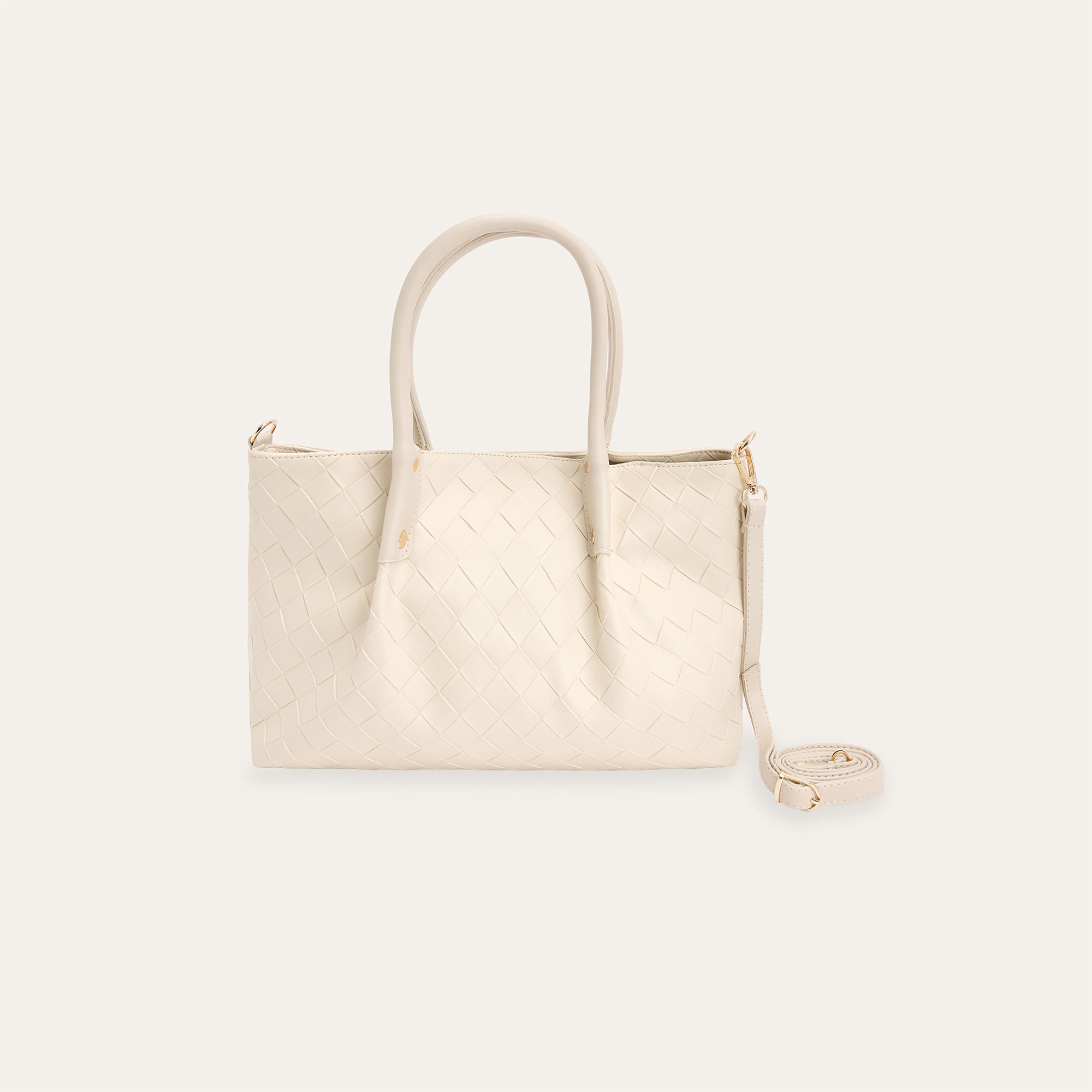 DERİ GÖRÜNÜMLÜ ÖRGÜLÜ EL ÇANTASI