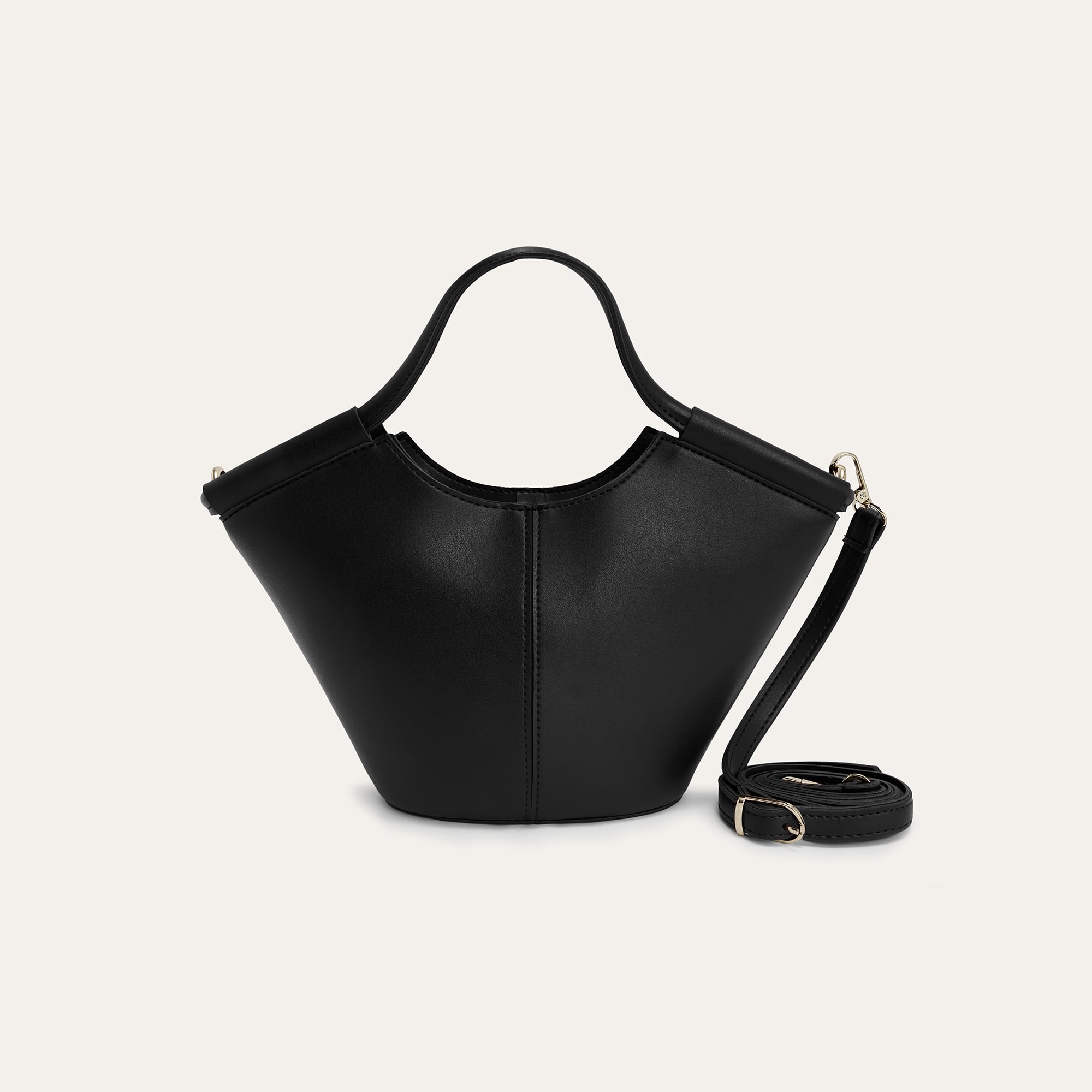 DERİ GÖRÜNÜMLÜ SHOPPER OMUZ ÇANTASI