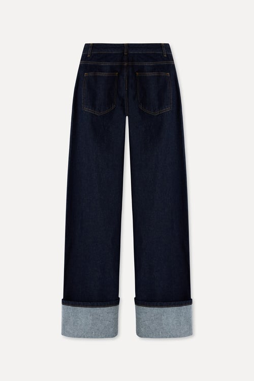 PAÇA DETAYLI STRAIGHT FIT JEAN PANTOLON