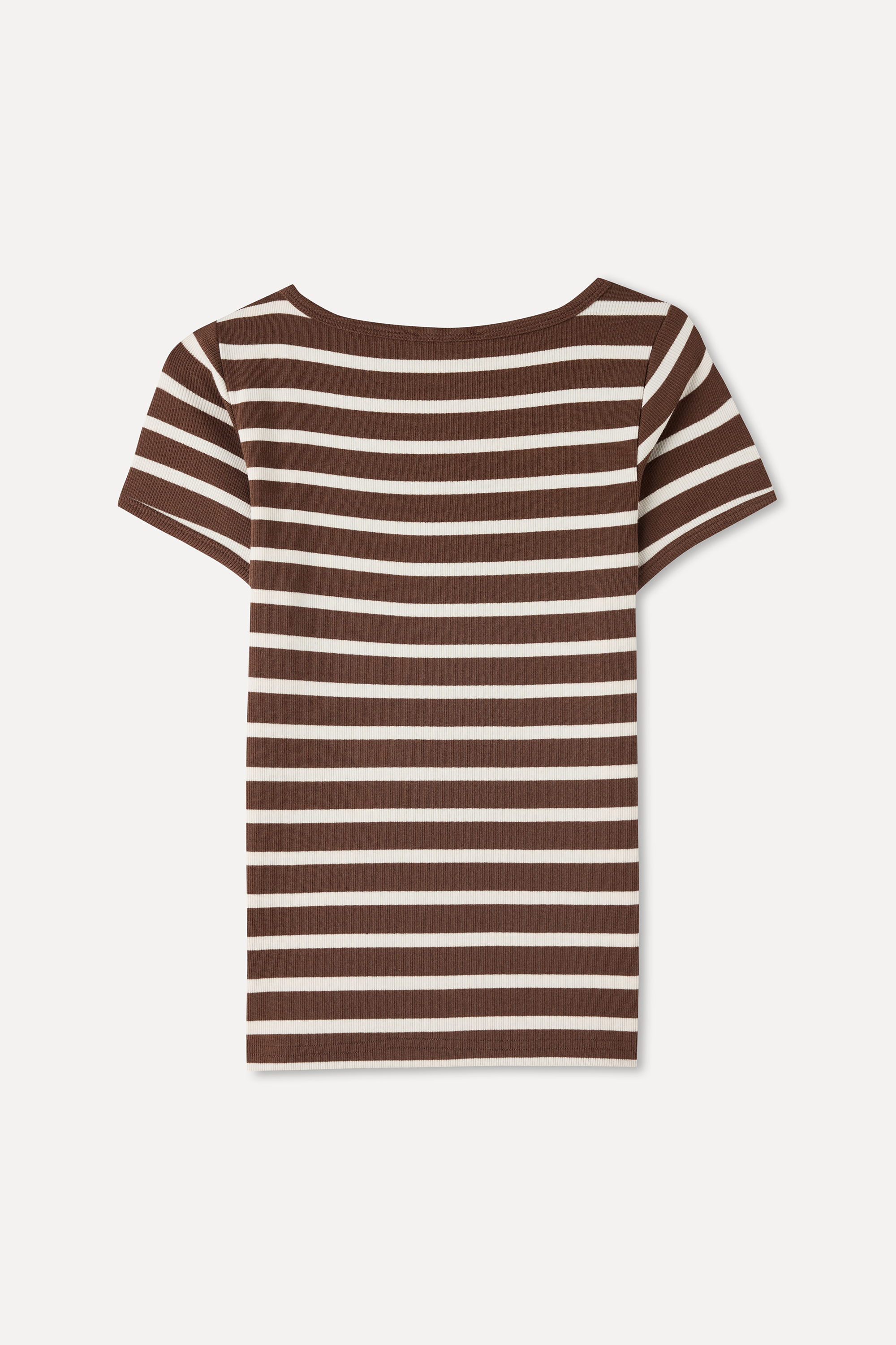 FITTED ÇİZGİLİ BİSİKLET YAKA T-SHIRT