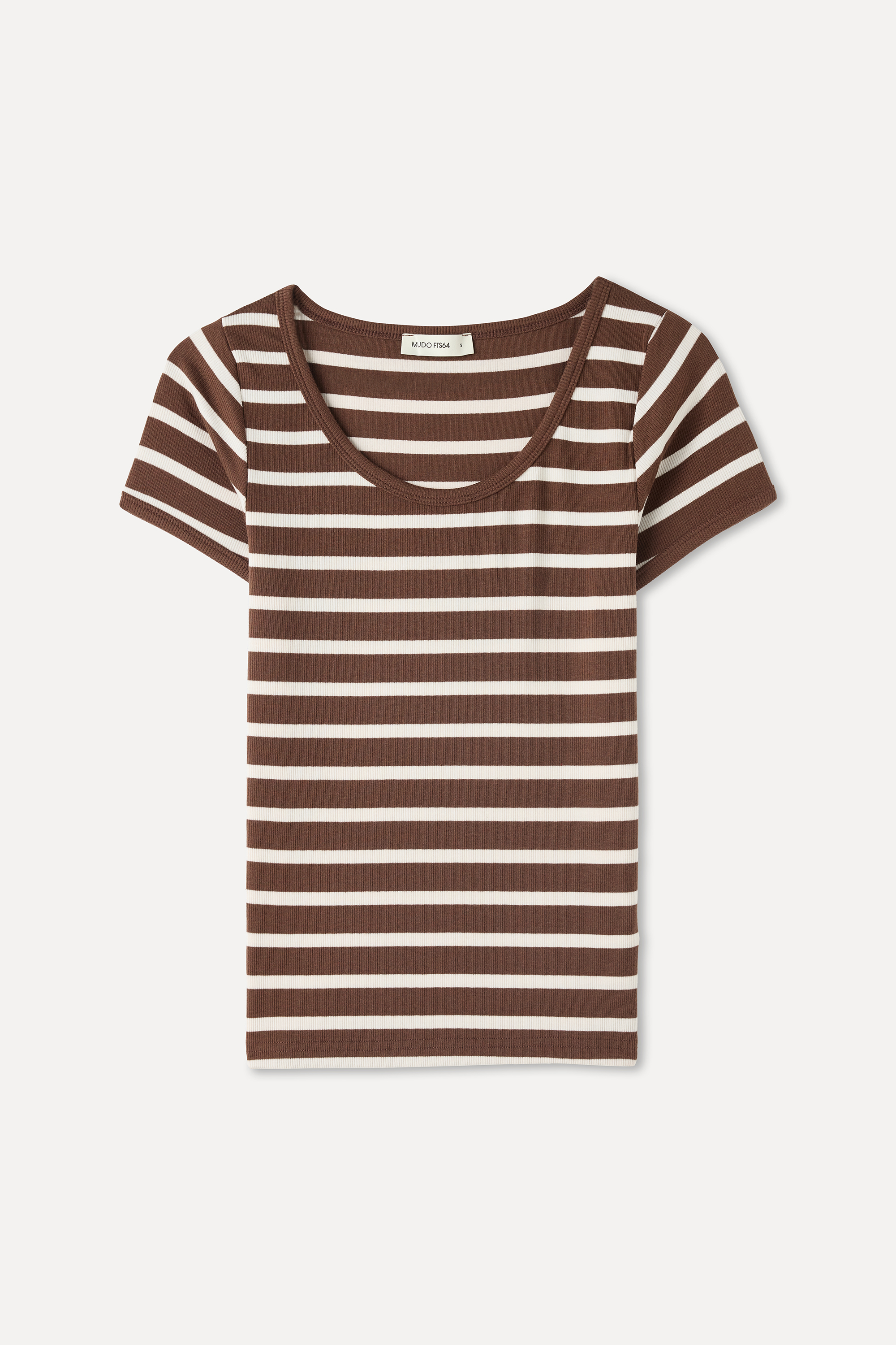 FITTED ÇİZGİLİ BİSİKLET YAKA T-SHIRT