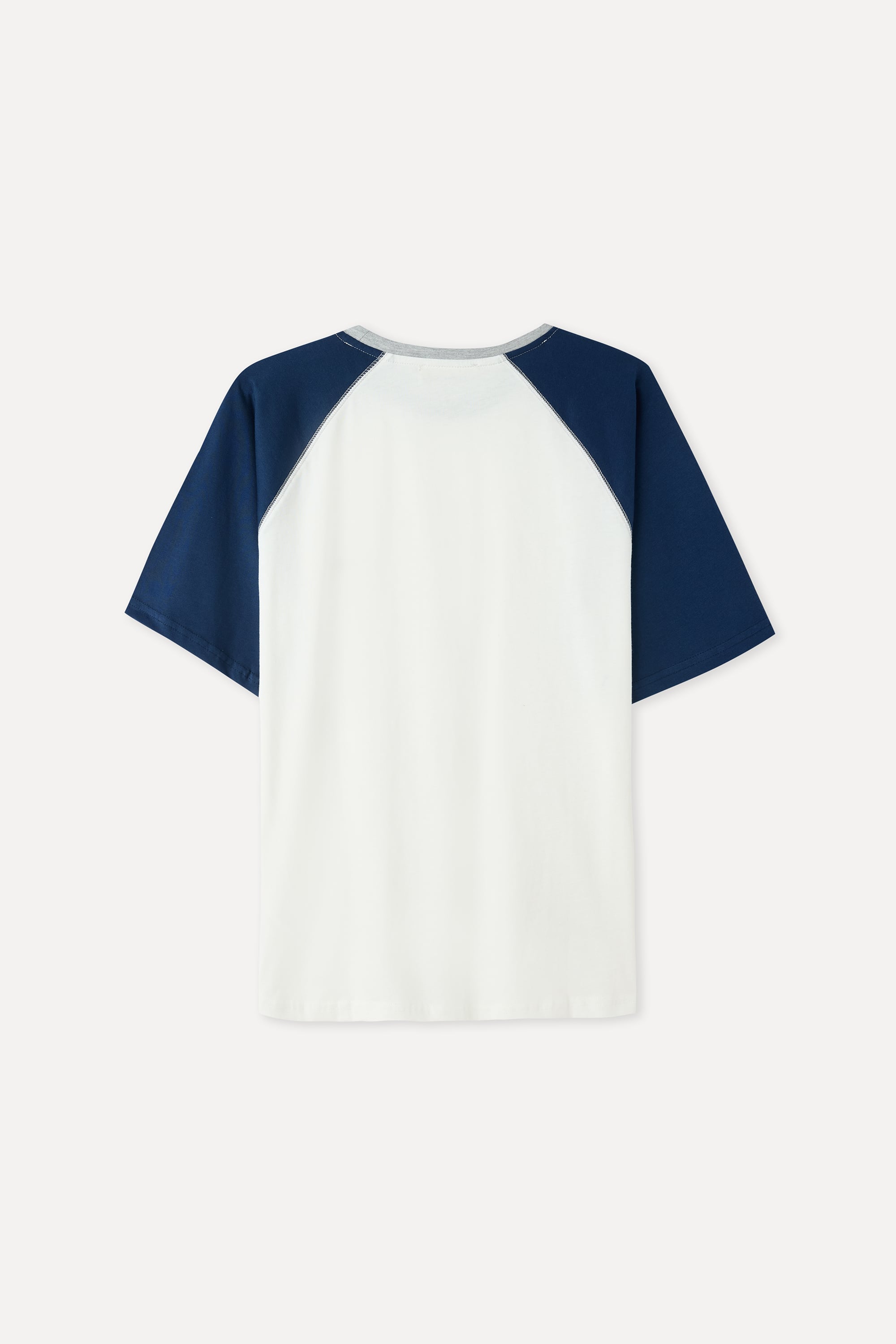 OVERSIZE NAKIŞLI BİSİKLET YAKA T-SHIRT