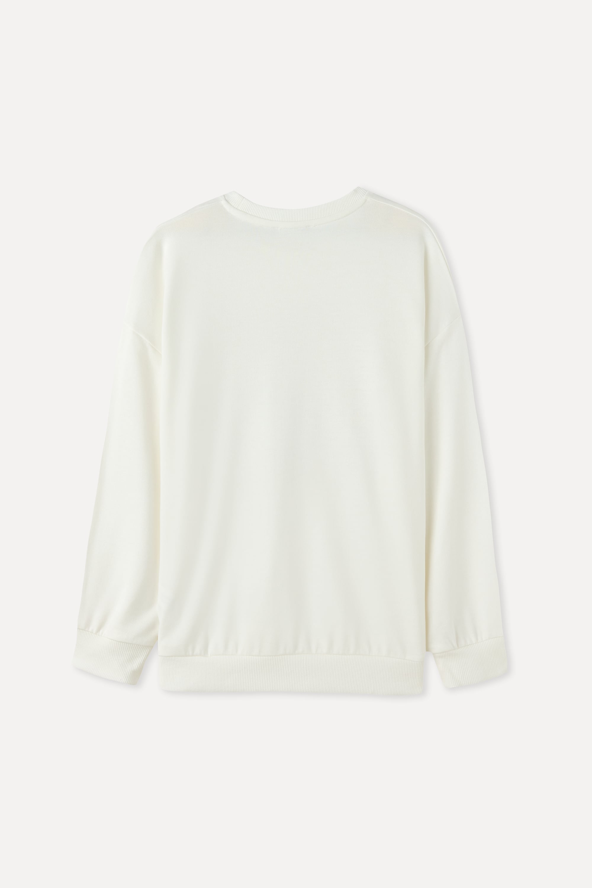 OVERSIZE BASKILI BİSİKLET YAKA SWEATSHIRT