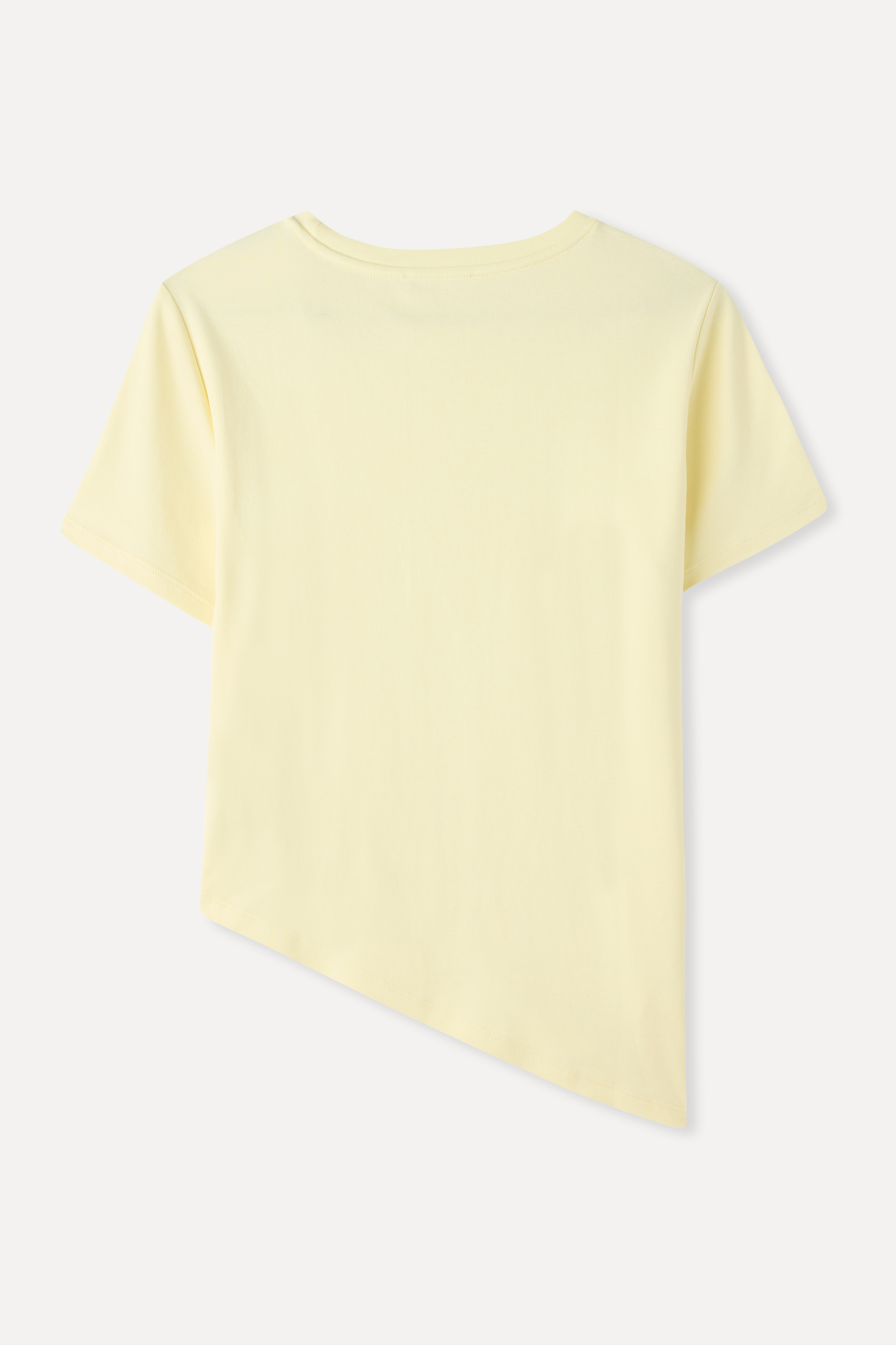 ASİMETRİK KESİM BİSİKLET YAKA T-SHIRT