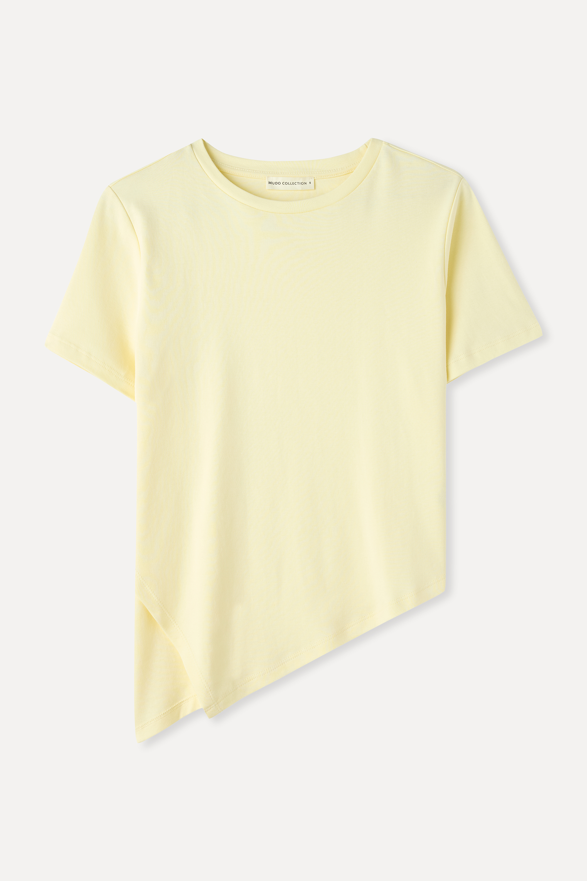 ASİMETRİK KESİM BİSİKLET YAKA T-SHIRT