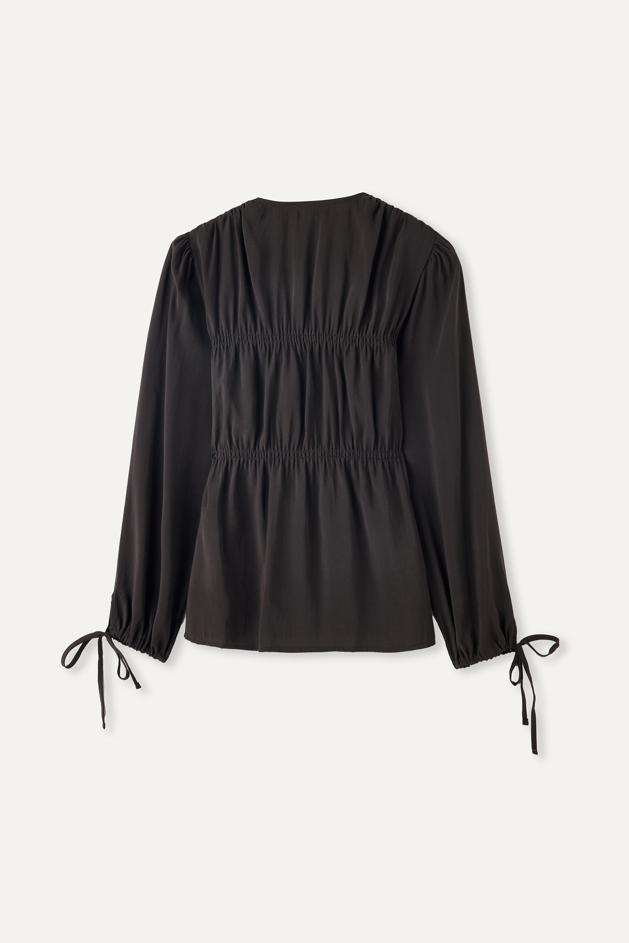 MODAL KARIŞIMLI BÜZGÜLÜ BAĞLAMALI BLUZ