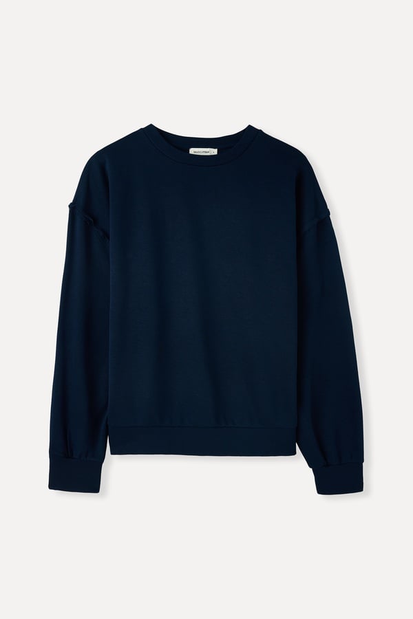 MODAL KARIŞIMLI OVERSIZE BİSİKLET YAKA SWEATSHIRT