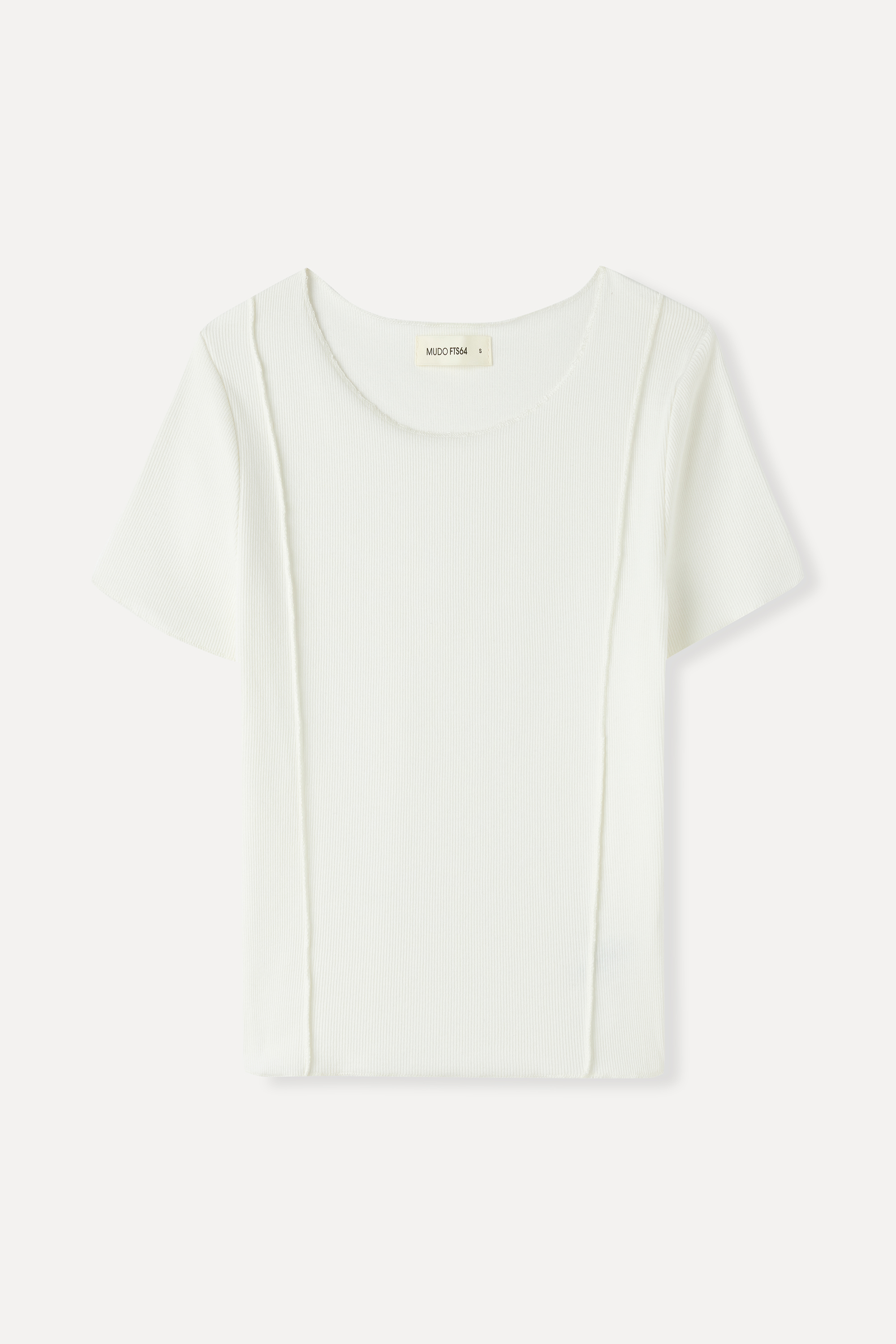 FİTİLLİ FITTED NERVÜR DİKİŞLİ KISA KOLLU BLUZ