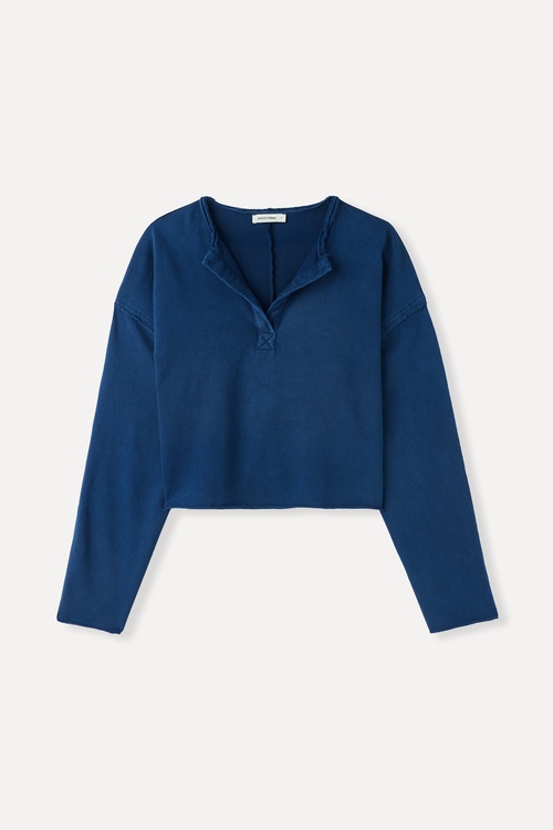 V YAKA CROP SWEATSHIRT