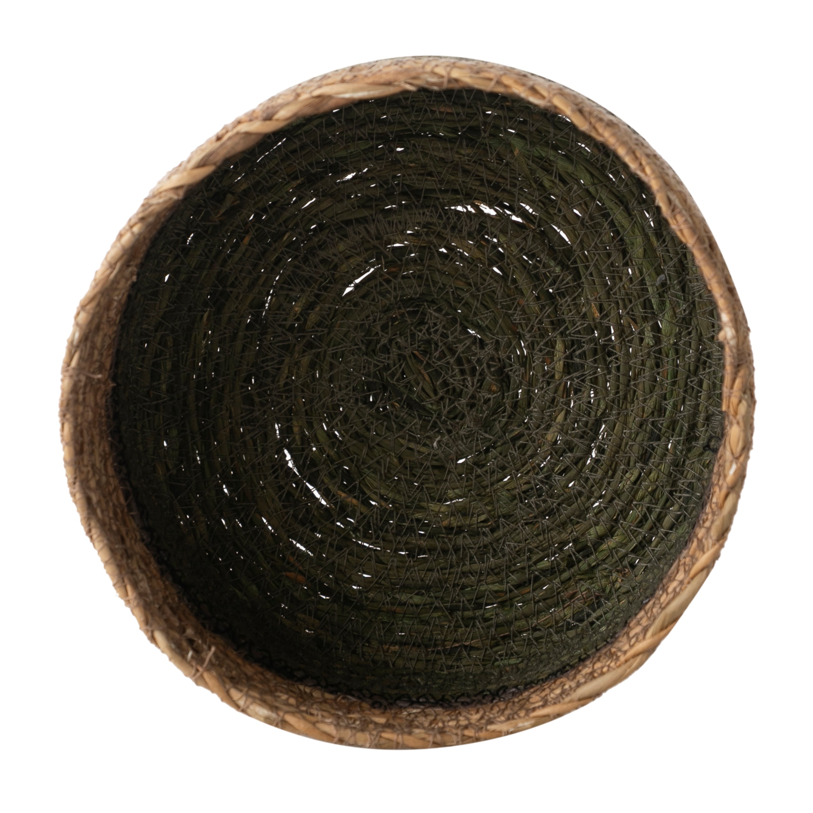 YEŞİL NATÜREL YUVARLAK DÜZ SEPET S 18 CM