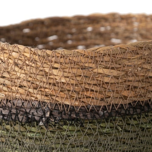 YEŞİL NATÜREL YUVARLAK DÜZ SEPET S 18 CM