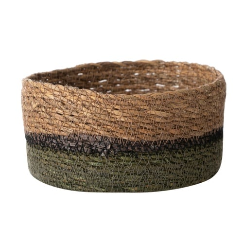 YEŞİL NATÜREL YUVARLAK DÜZ SEPET S 18 CM