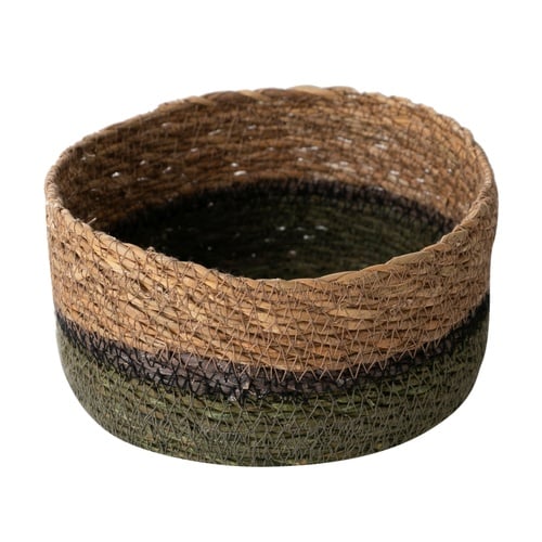 YEŞİL NATÜREL YUVARLAK DÜZ SEPET S 18 CM